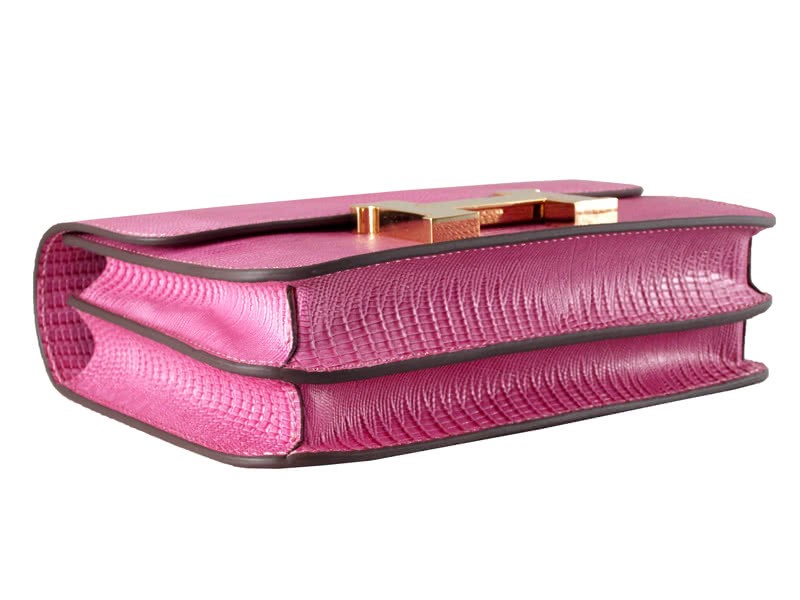 Hermes Constance 23 Single Shoulder Bag Lizard Leather Pink 5