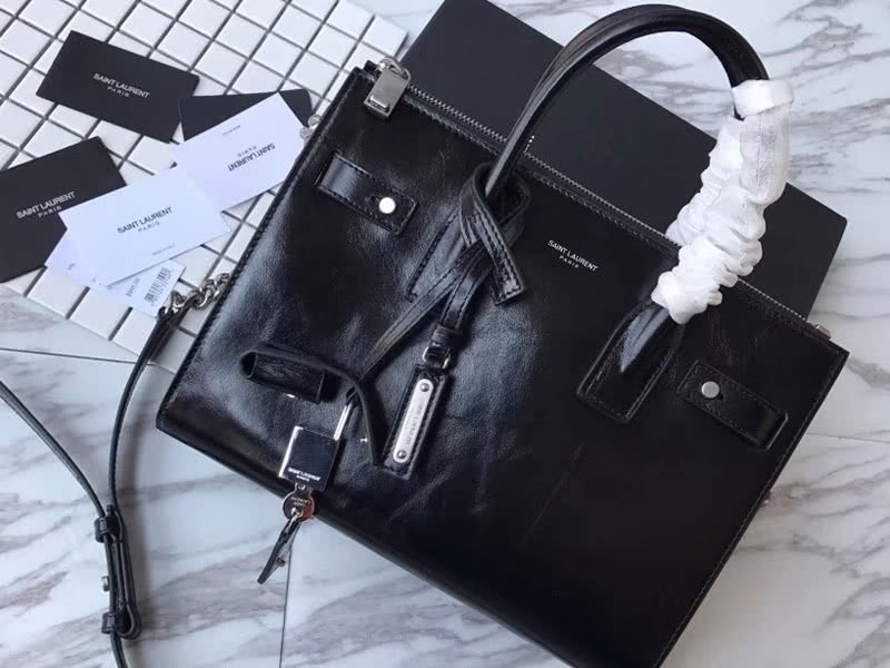 Saint Laurent Sac De Jour Clafskin Satchel Black 8
