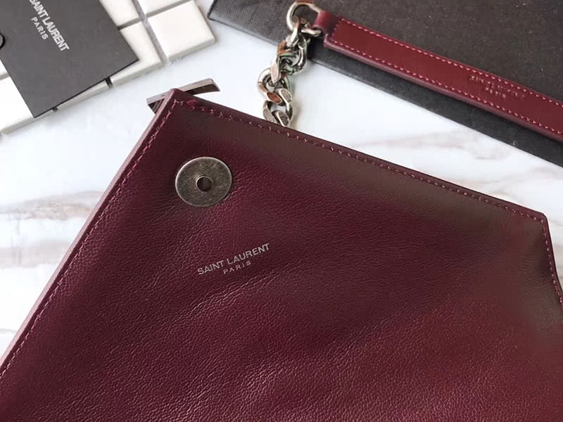 Saint Laurent Coll Ge Medium In Matelass Leather Burgundy 6