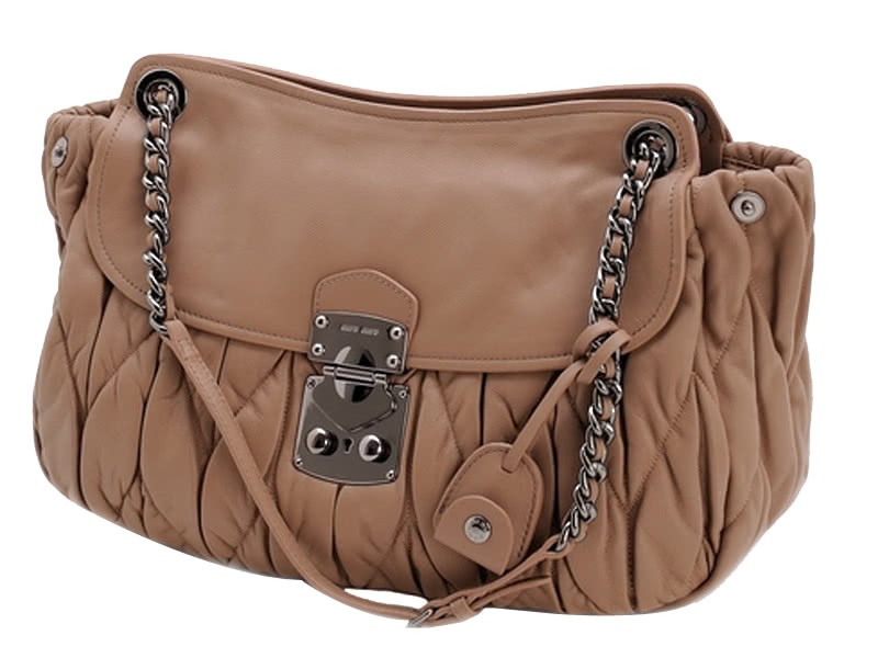Miu Miu Matelasse Shoulder Bag Brown 4