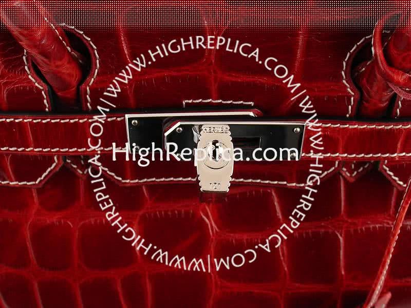 Hermes Birkin 35 Cm Red Mock Croc 8