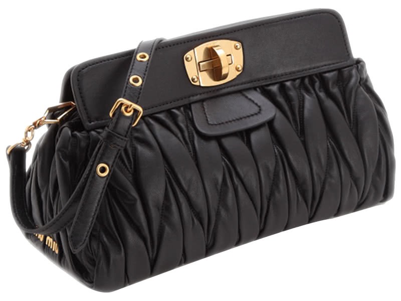 Miu Miu Matelasse Oversized Convertible Clutch Black 3
