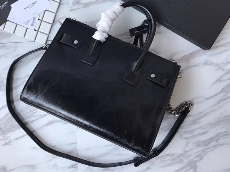 Saint Laurent Sac De Jour Clafskin Satchel Black 6