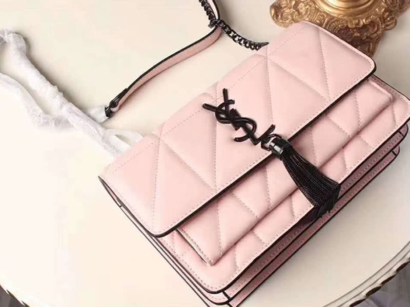 Saint Laurent Jamie Medium Carre Rive In Clafskin Pink 4