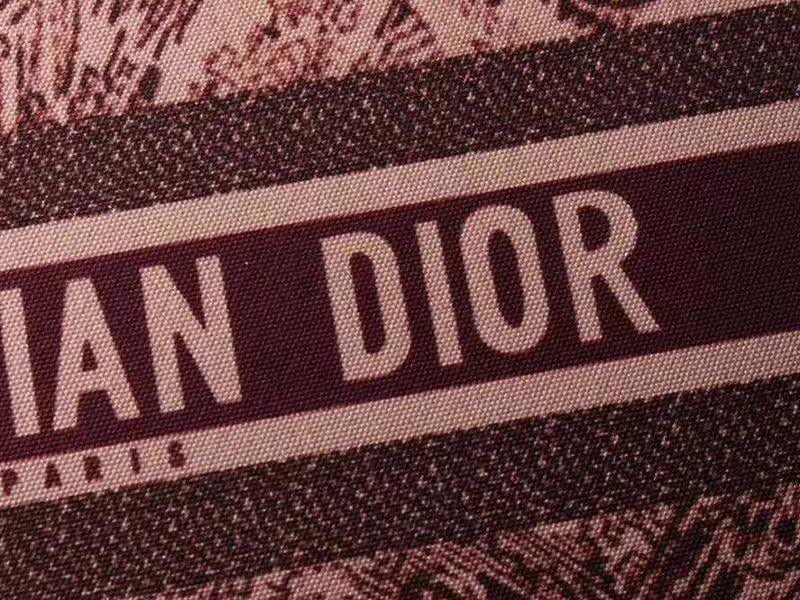 Dior Book Tote Toile De Jouy Bag Burgundy 6