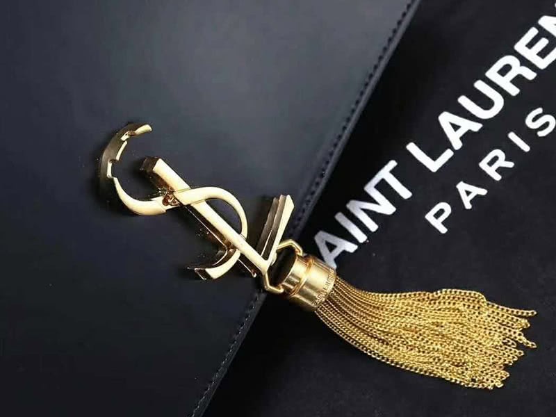 Saint Laurent Cassandra Monogram Clasp Bag Calfskin Black 8