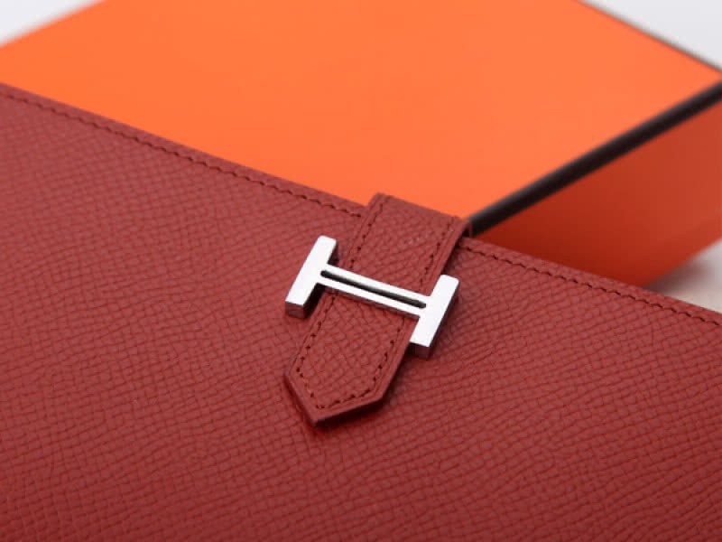 Hermes Epsom Original Calfskin Bearn Japonaise Bi-Fold Brown 7