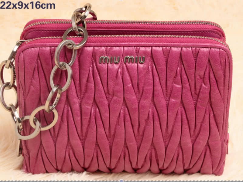 Miu Miu Glazed Matelasse Leather Mini Shoulder Bag Plum 1