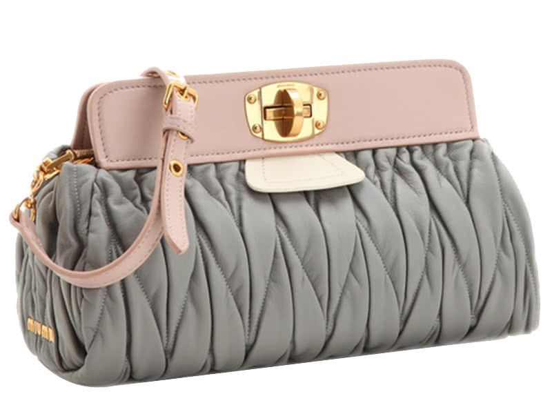 Miu Miu Matelasse Oversized Convertible Clutch Grey 3