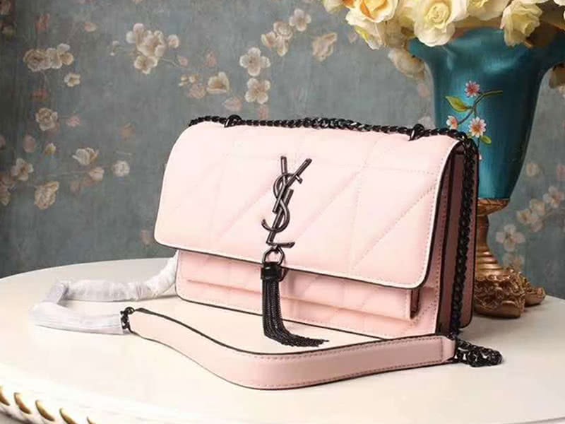 Saint Laurent Jamie Medium Carre Rive In Clafskin Pink 1