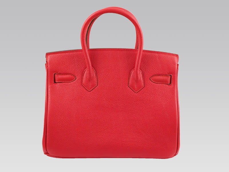 Hermes Birkin 30cm Clemence Rouge Vif With Golden Hardware 4