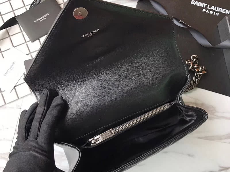 Saint Laurent Coll Ge Medium In Matelass Leather Black 6