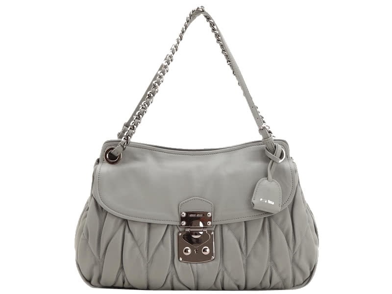 Miu Miu Matelasse Shoulder Bag Grey 2