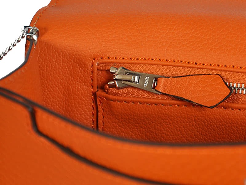 Hermes Pilot Envelope Clutch Orange With Silver Hardware 12