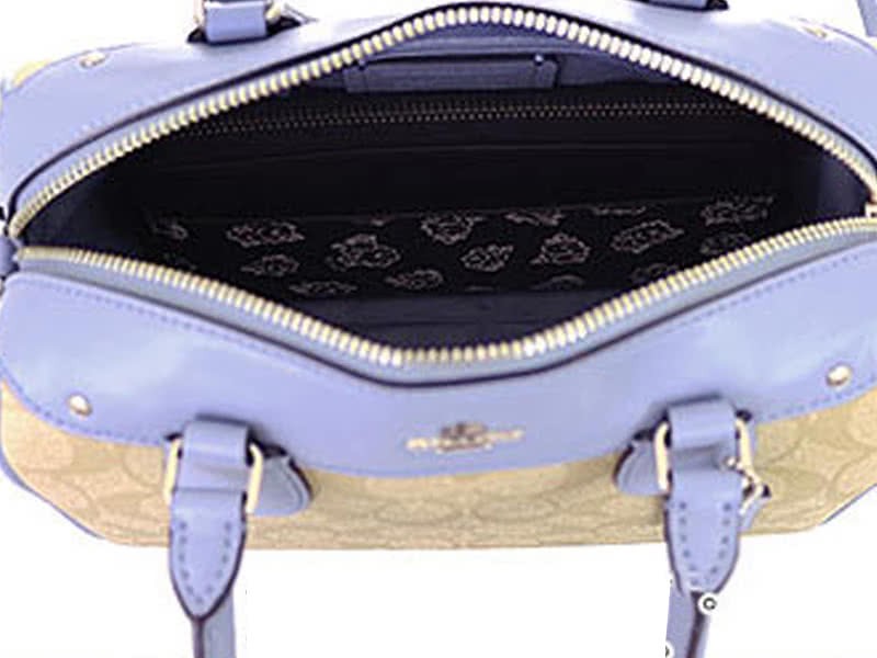 Coach Signature Mini Bennett Crossbody Satchel Khakhi Blue 9