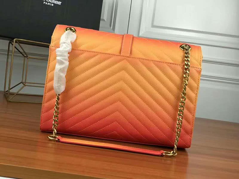 Saint Laurent Ysl Monogram Satchel In Orange Matelasse Leather 3