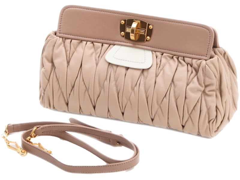Miu Miu Matelasse Oversized Convertible Clutch Beige 5