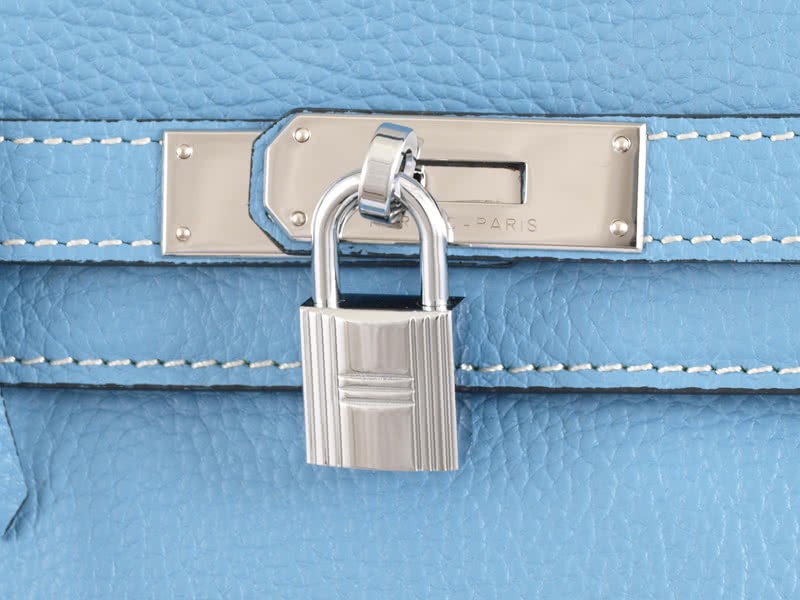 Hermes Kelly 32cm Togo Leather Clemence Blue Jean 6