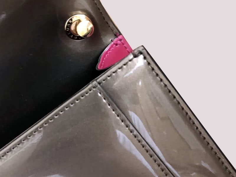 Bvlgari Flap Cover Serpenti Forever 22cm Metallic Calfskin Dark Grey 9
