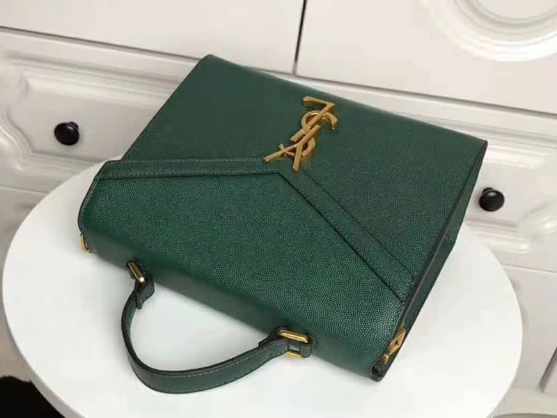 Saint Laurent Cassandra Top Handle Medium Bag In Grain Leather Green 3