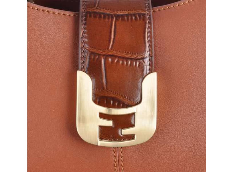 Fendi Chameleon Leather Tote Brown 6