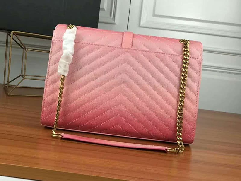 Saint Laurent Ysl Monogram Satchel In Pink Matelasse Leather 3