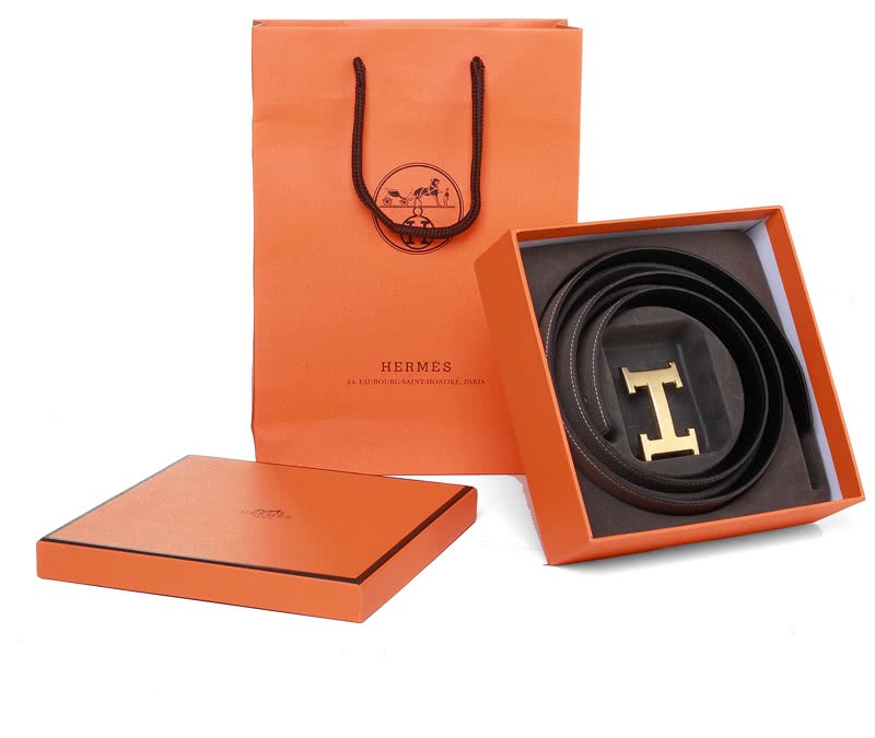 Hermes Togo Leather Belt With Gold H Buckle Khaki 4