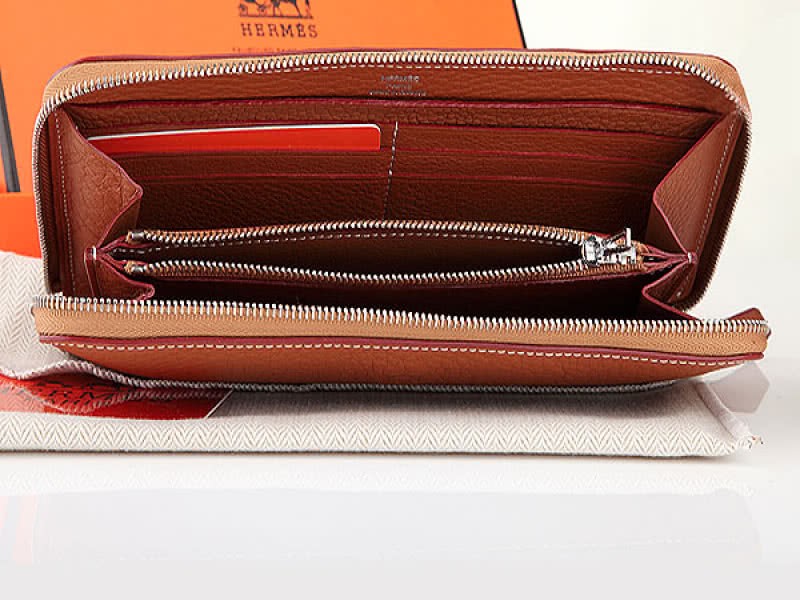 Hermes Zipper Wallet Original Leather Camel 3
