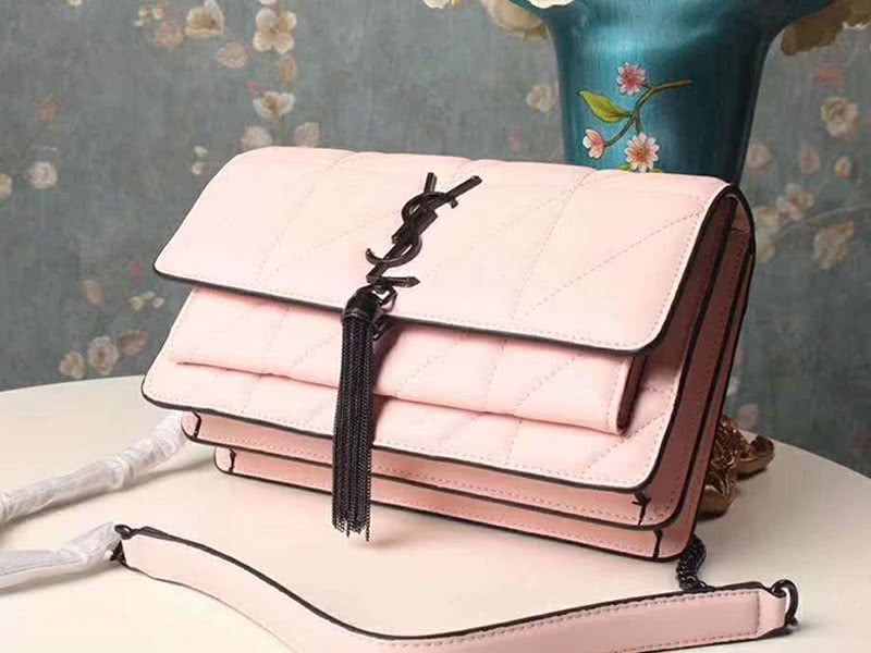 Saint Laurent Jamie Medium Carre Rive In Clafskin Pink 7