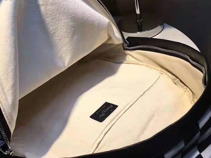 Dior Oblique With Christian Logo Backpack Damier Black And White 10
