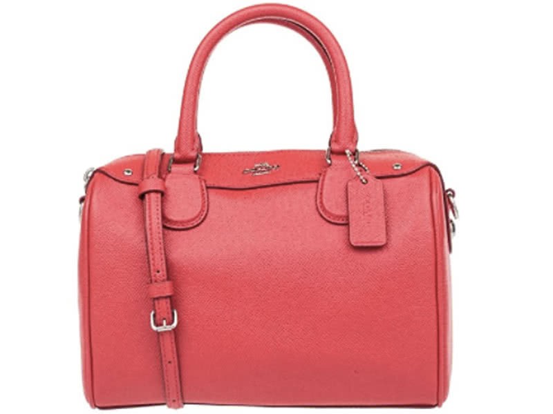 Coach Mini Bennett Crossbody Satchel Crossgrain Leather Red 1