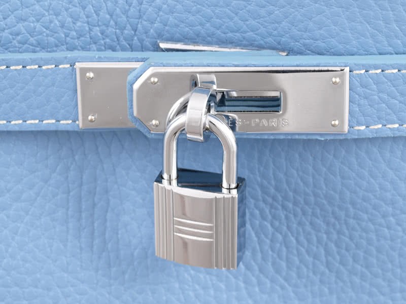 Hermes So Kelly 22cm Clemence Blue Jean 6