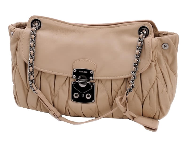 Miu Miu Matelasse Shoulder Bag Pink 5