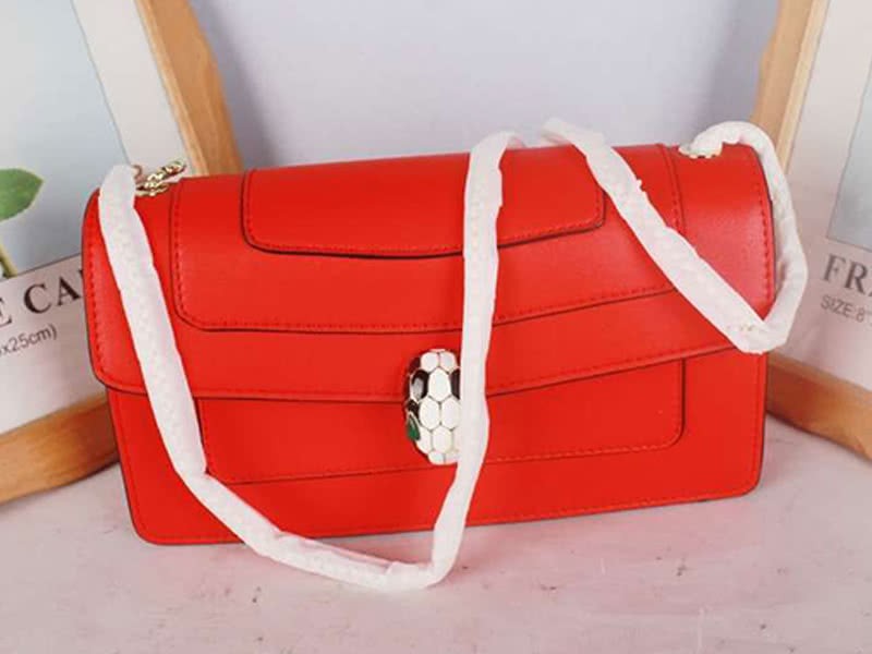 Bvlgari Flap Cover Serpenti Forever 22cm Calfskin Red 2