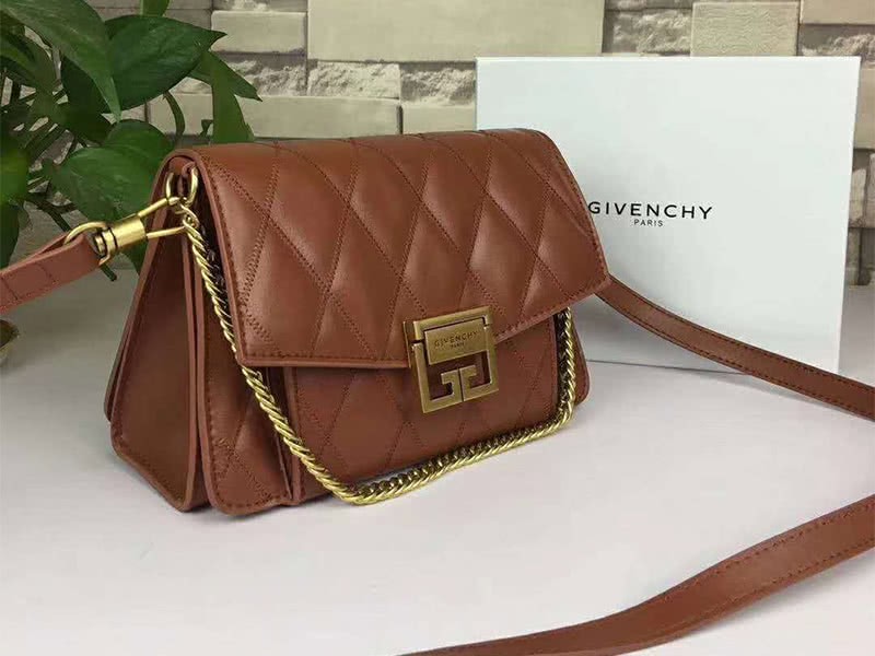 Givenchy gv3 Calfskin Quilted Leather Flap Bag Camel 1