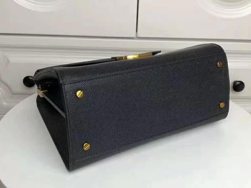 Saint Laurent Cassandra Top Handle Medium Bag In Grain Leather Black 6