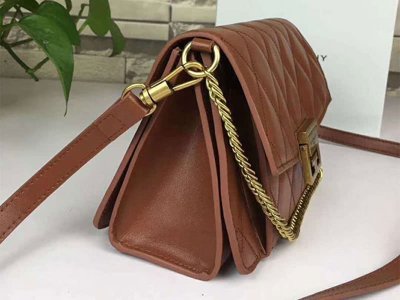Givenchy gv3 Calfskin Quilted Leather Flap Bag Camel 2
