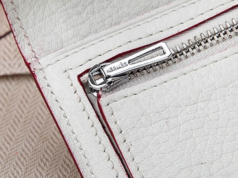 Hermes Dogon Togo Original Calfskin Bearn Japonaise Bi-Fold Wallet White 6
