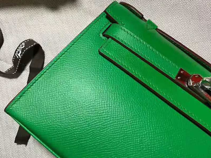 Hermes Epsom Mini Kelly Pochette Gold Hardware Green 7