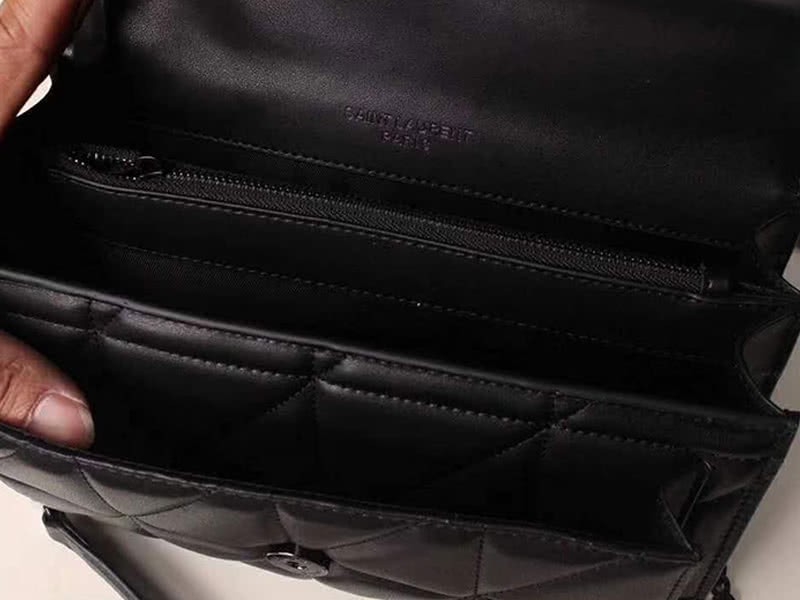 Saint Laurent Jamie Medium Carre Rive In Clafskin Black 7