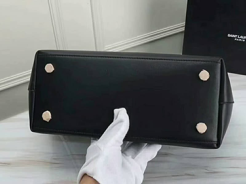 Saint Laurent Large Leather Ysl Shopper Tote Black 7