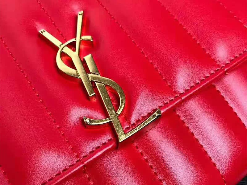 Saint Laurent Vicky Medium In Matelass Lambskin Red 6