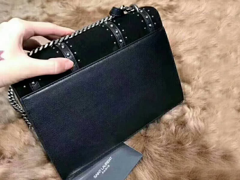 Saint Laurent Sunset Medium In Leather Suede And Studs Black 5