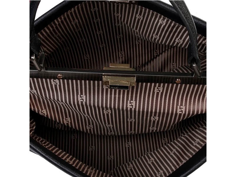 Fendi Peekaboo Calfskin Leather Bag Black 5