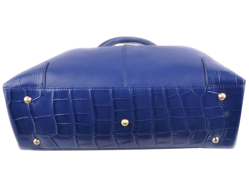 Fendi Chameleon Leather Tote Blue 4
