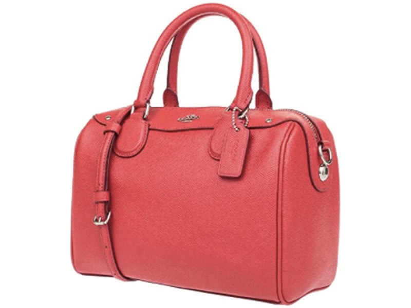 Coach Mini Bennett Crossbody Satchel Crossgrain Leather Red 2