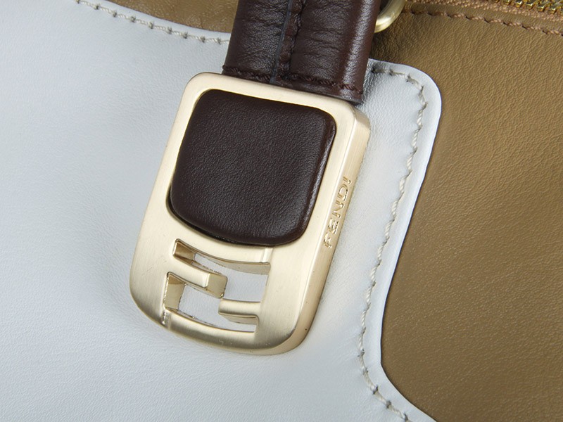 Spring Summer 2012 Fendi Colorblock Chameleon Convertible Tote Beige White Brown 8