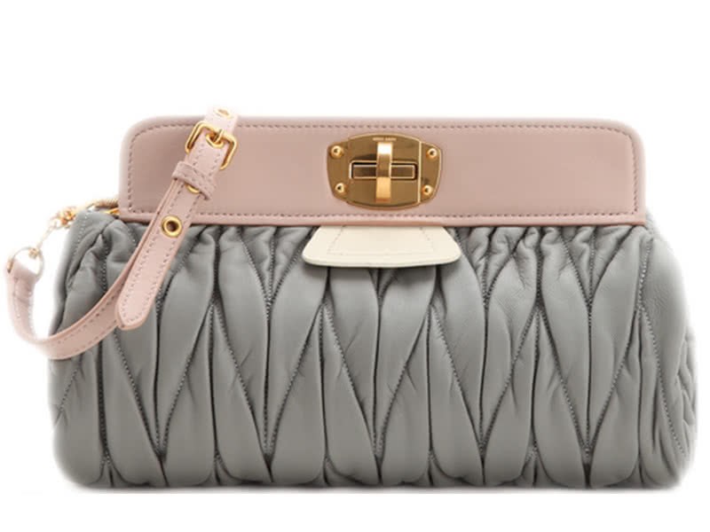 Miu Miu Matelasse Oversized Convertible Clutch Grey 1