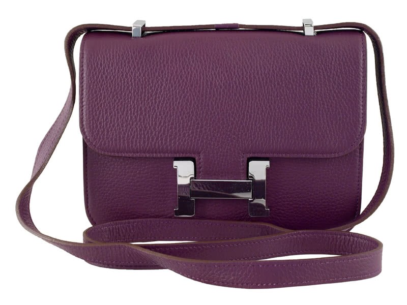 Hermes Constance 23 Single Shoulder Bag Togo Leather Purple 1