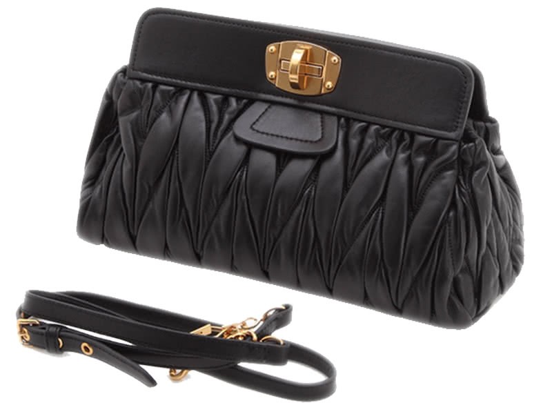 Miu Miu Matelasse Oversized Convertible Clutch Black 5